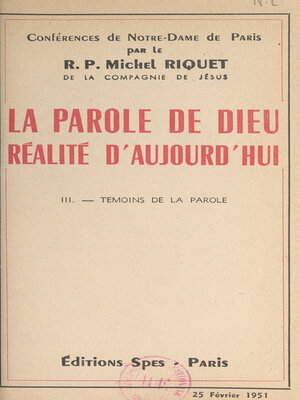 cover image of La parole de Dieu, réalité d'aujourd'hui (3). Témoins de la parole
